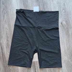 Gray High-Waisted Biker Shorts